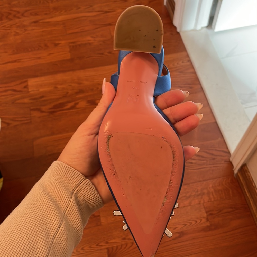 Amina Muadi  satin royal blue  sling back heels very hard to find!!!! - Picture 3 of 5